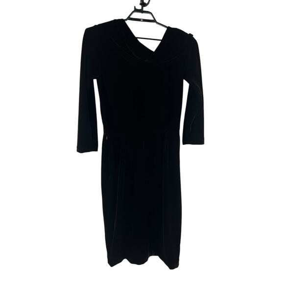 Theory dress off the shoulder velvet midi brown size 10 - Picture 6 of 7